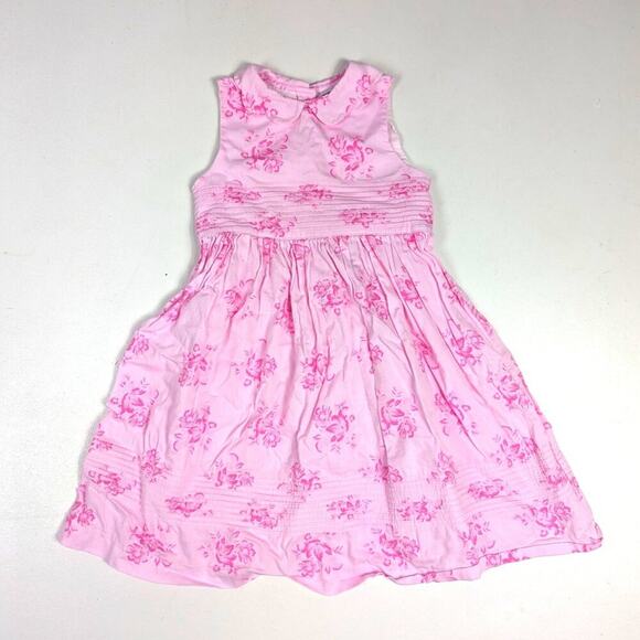 Vtg Laura Ashley Dress Girls Sz 4T Pink Floral 90s - Picture 1 of 4